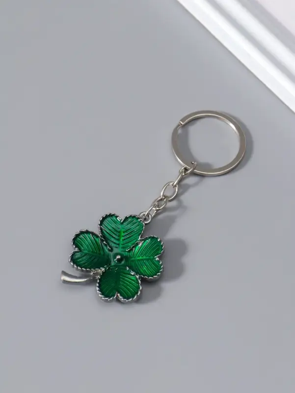 Брелок металл "Зелёный клевер" 4,2х3,7х0,5 см