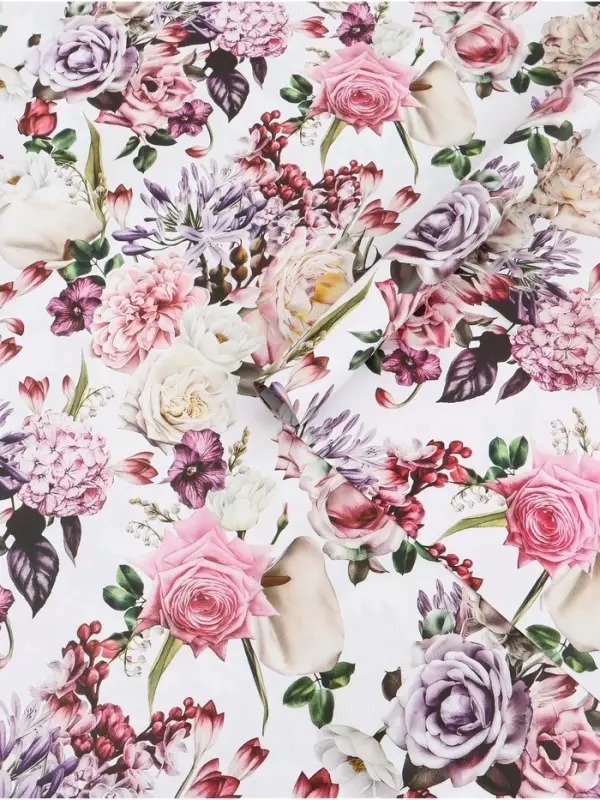 Бумага упаковочная двухсторонняя &laquo;Букет&raquo;, глянец, 100&times;70 см