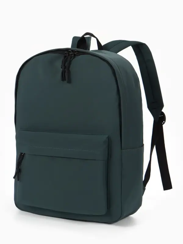 Рюкзак 30*12*40 см, 1 отд, 4 н/карм, Однотон, т.зеленый