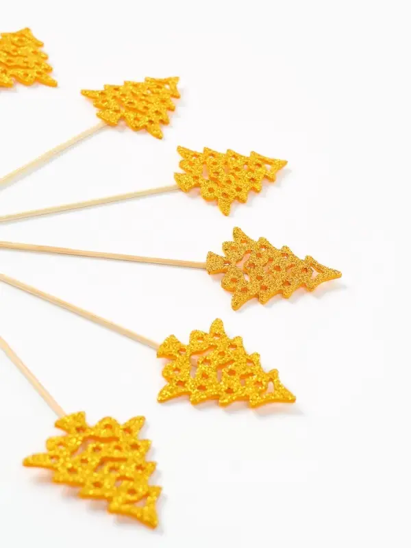 Шпажки "Золотые елочки", набор 6 шт.