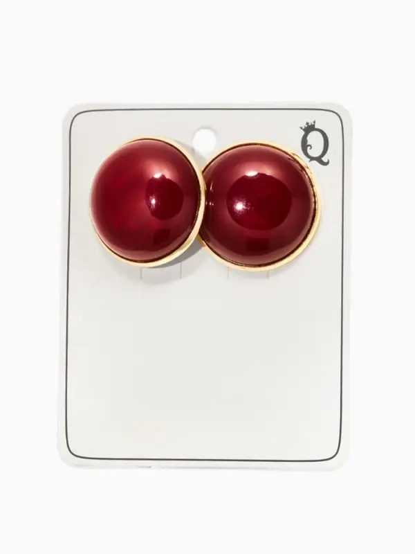 Серьги акрил &laquo;Стиль&raquo;, круг, бордовые в золоте