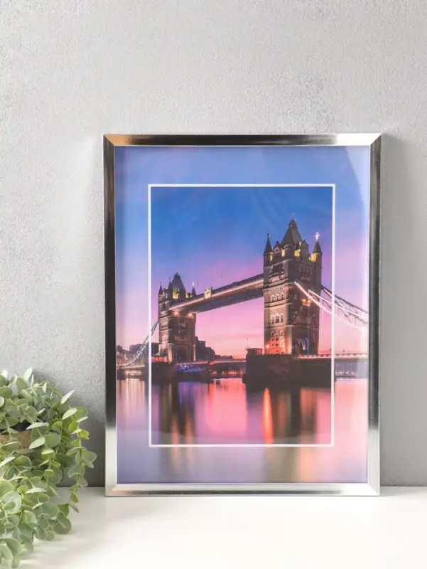 Фоторамка для фото " Lumo" 30х40 см,  набор 3 шт, (пластиковый экран), серебро