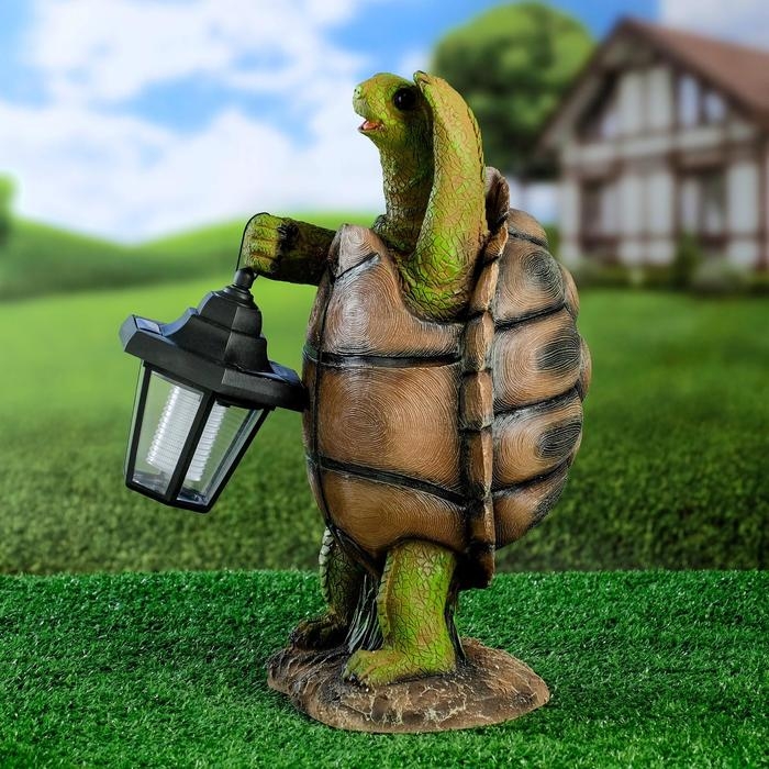 Садовый фонарь  Садовый фонарь "Черепаха с фонарем" 20х18х37см