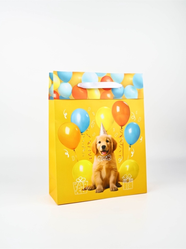 Пакет ламинированный двухсторонний «С днём рождения», L 31 × 40 × 11,5 см