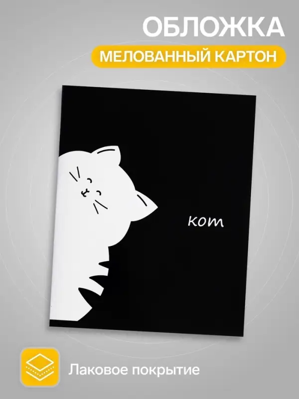 Тетрадь 48 листов в линейку, Calligrata &laquo;Кот&raquo;, МИКС