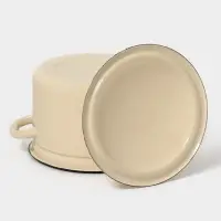 Кастр.цил.борт. 4л (слоновая)Без декора