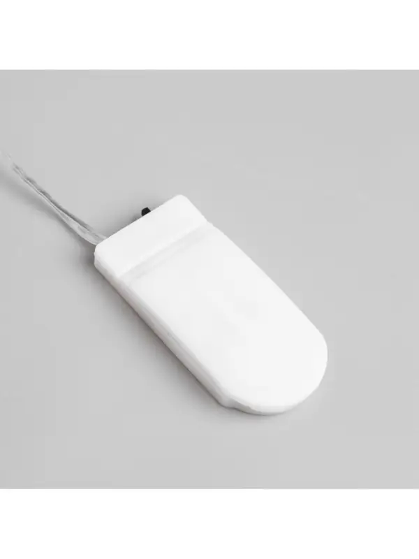 Гирлянда &laquo;Мишура&raquo; 1 м, роса, IP20, серебристая нить, 20 LED, от батареек CR2032&times;2, свечение мульти