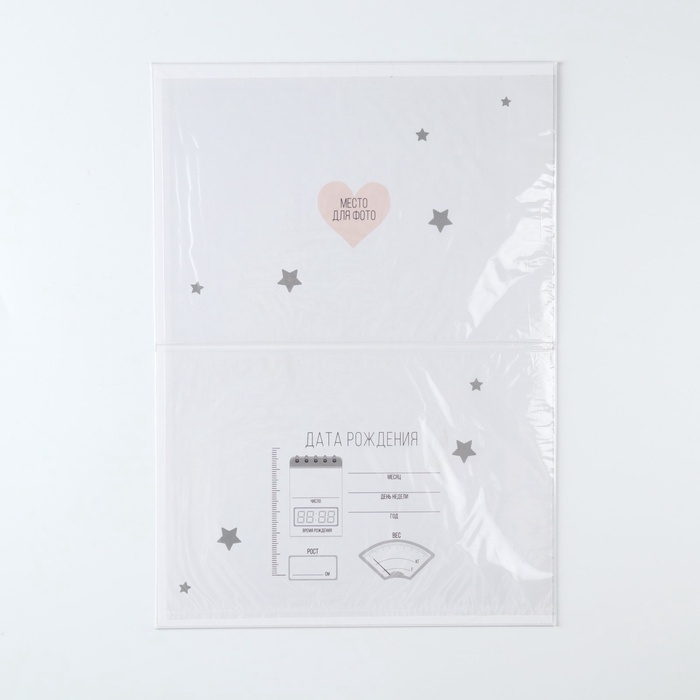 Папка для свидетельства о рождении Папка для свидетельства о рождении "Мои первые документы", текст, 23 х 17 см