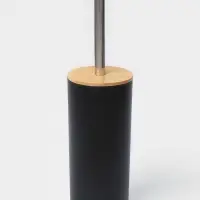 Аксессуары для ванной комнаты SAVANNA &laquo;Вуди&raquo;, 6 предметов, мыльница, дозатор, 2 стакана, ёршик, ведро, чёрные