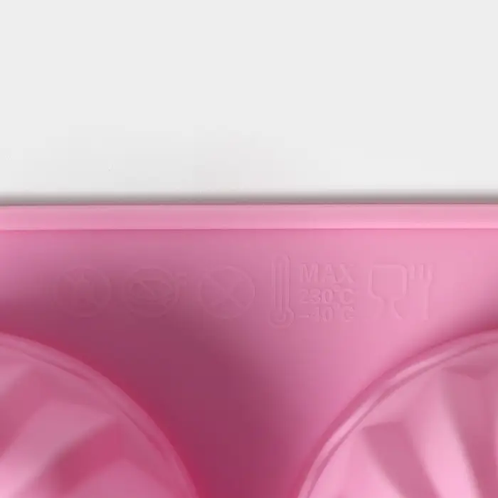 Форма для выпечки Доляна &laquo;Немецкий кекс&raquo;, силикон, 17&times;27 см, 6 ячеек (d=7 см), розовая