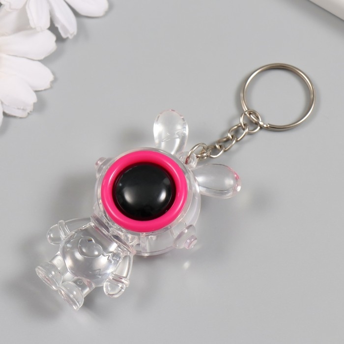 Фонарик свет на кольце Фонарик свет на кольце"Зайчик-космонавт" розовый, мигает LR41х3 шт 2х4х7 см