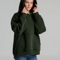 Худи Kulonga Oversize, темно-зеленый хаки, размер M/L