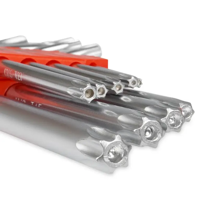 Набор ключей торцевых изогнутых TORX с отверстием 9 предметов (T10-T50) AVS TXL-9H