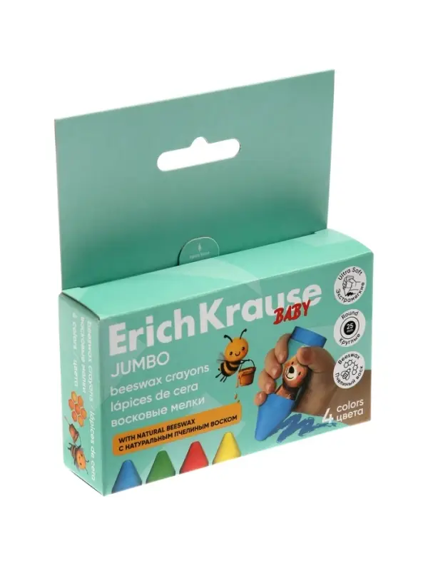 Восковые мелки 4 ErichKrause, Baby, Jumbo, Bee, Wax