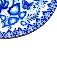 Доска разделочная сувенирная «Гжельская роспись», 25,5 см, круглая