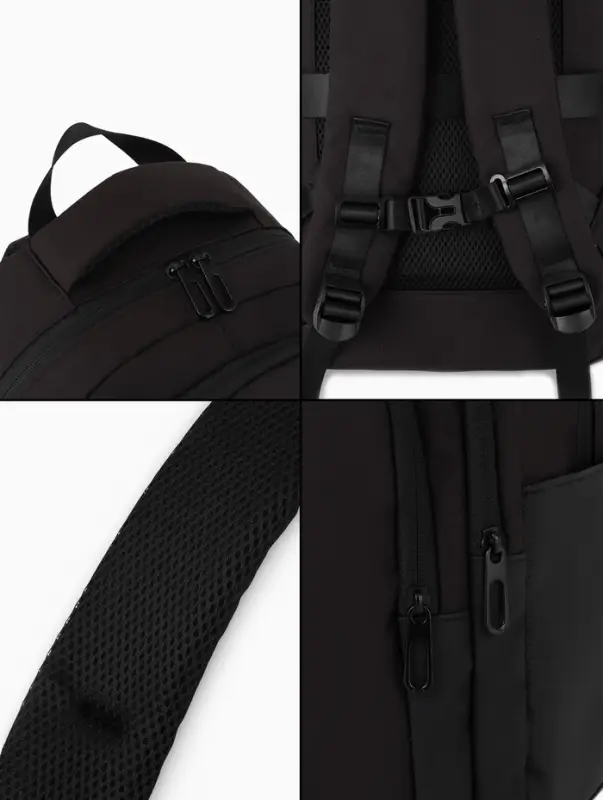 Рюкзак, 27*14*38,5 см, 2 отд 3н/карм, Комби, Водонепрон. дно, черный