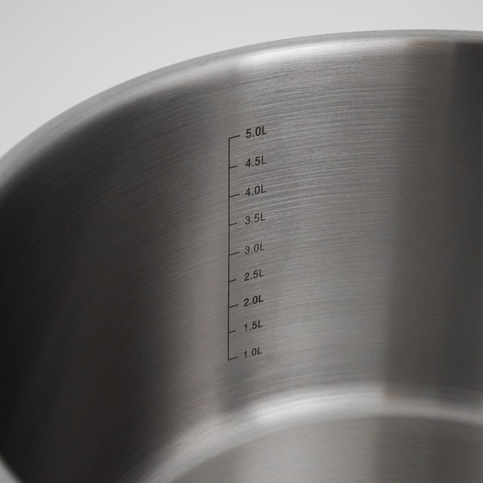 Ковш «Общепит», 6,3 л, d=24 см, h=14,5 см, металлическая крышка, с теплораспределительным слоем, индукция Ковш «Общепит», 6,3 л, d=24 см, h=14,5 см, металлическая крышка, с теплораспределительным слоем, индукция