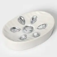 Аксессуары для ванной Доляна &laquo;Дерево&raquo;, 4 предмета, дозатор 300 мл, мыльница, 2 стакана, белые