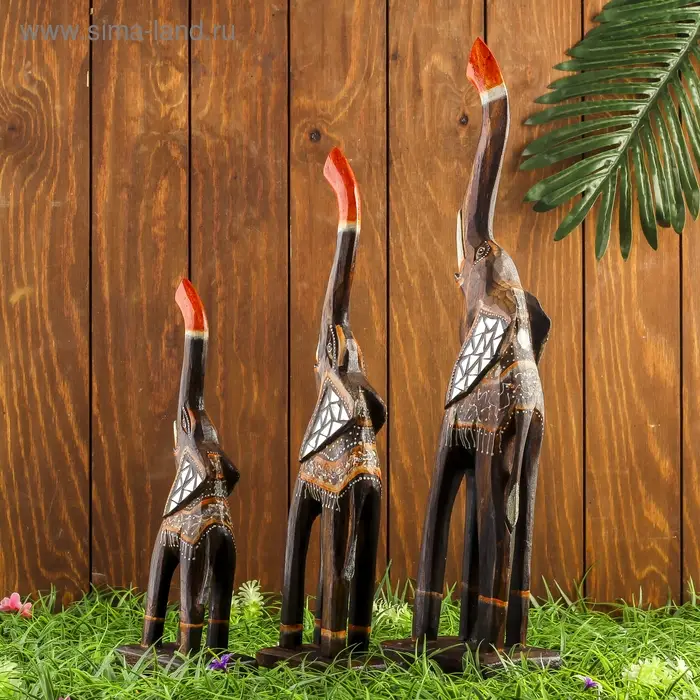 Набор сувенирный "Слоники" (30,40,50) 18х12х50 см