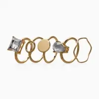 Набор колец 5 шт "Новый стиль" кристалл, размер МИКС, цвет белый в золоте