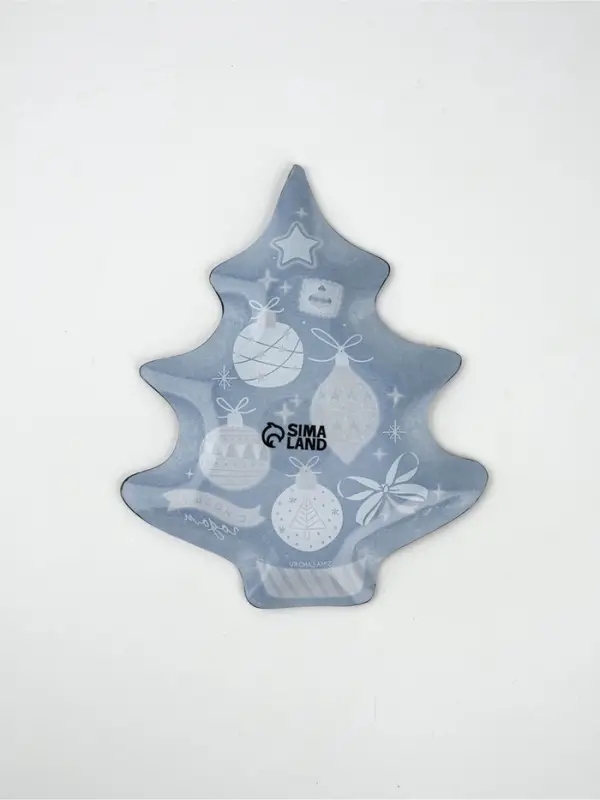 Блюдо новогоднее плоское &laquo;С Новым годом. Игрушки&raquo;, 19.5&times;16.5 см