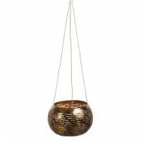 Подсвечник подвесной из кокоса, 14&times;14&times;10 см, чёрно-золотой