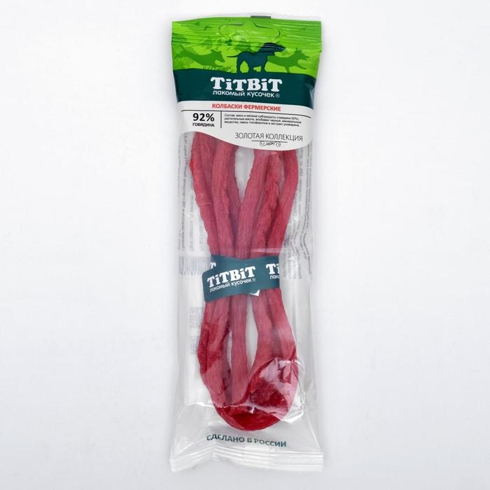 Колбаски фермерские TitBit  Колбаски фермерские TitBit "Золотая коллекция" для собак, 50 г