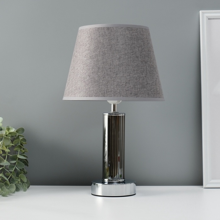 Лампа настольная Лампа настольная "Арабеска" 1х40Вт Е27 хром/серый 22х22х36см