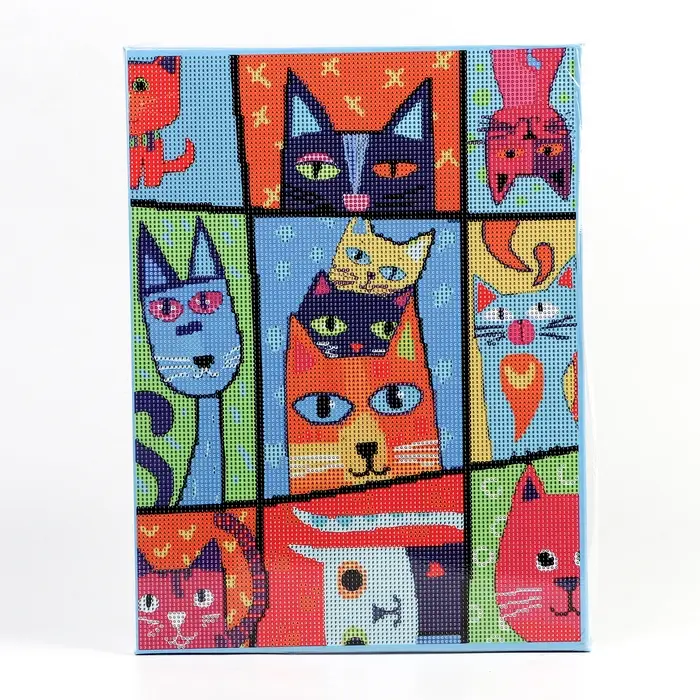 Алмазная вышивка полное заполнение Алмазная вышивка полное заполнение "Котомания", на раме 30*40 см