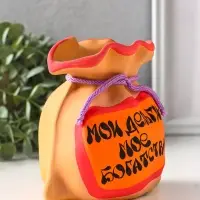 Копилка для денег &laquo;Мешок: Мои деньги - моё богатство&raquo;, 12 см, МИКС