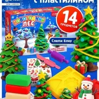 Набор для лепки &laquo;Новогодний лес&raquo;, 4 бруска пластилина
