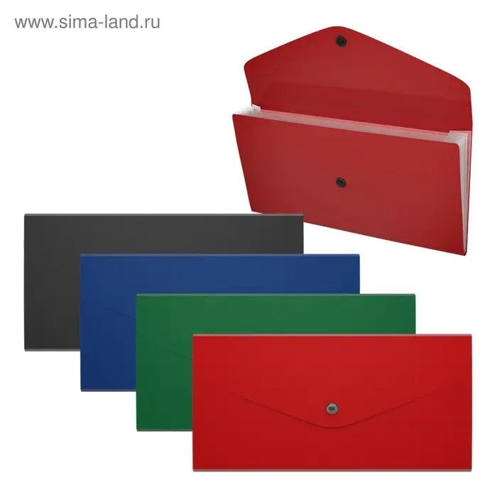 Папка 260&times;138 мм (Travel), 4 отделения, 400 мкм, ErichKrause Matt Classic, на кнопке, тиснение &laquo;песок&raquo;, микс