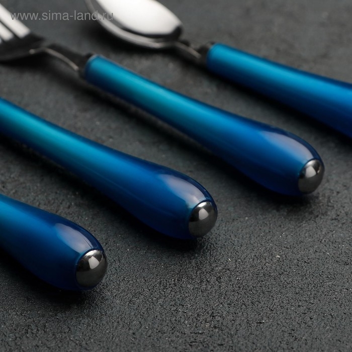 Набор столовых приборов из нержавеющей стали Доляна «Леденцы», 4 предмета, цвет МИКС Набор столовых приборов из нержавеющей стали Доляна «Леденцы», 4 предмета, цвет МИКС