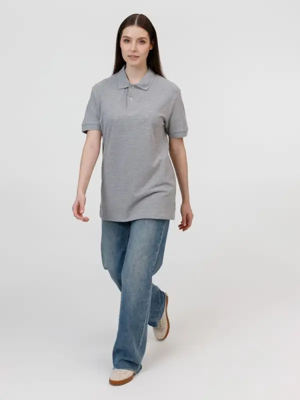 Рубашка поло унисекс Pacific, серый меланж, размер XXL