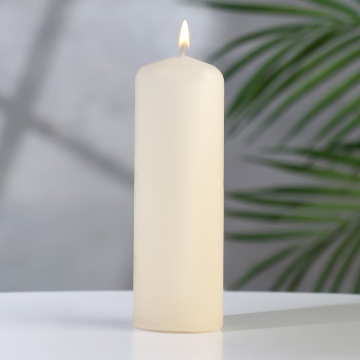 Свеча - цилиндр, 4×12 см, 15 ч, шампань