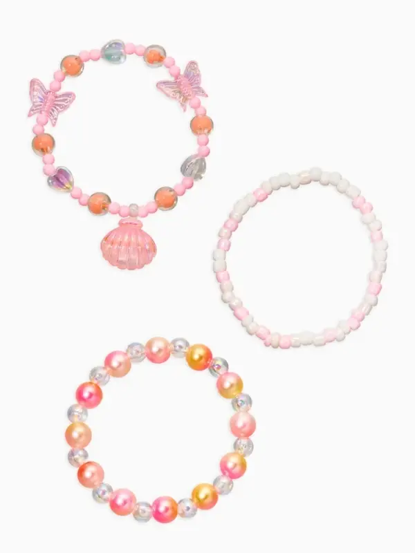 Браслет детский «Выбражулька», 3 шт. набор, жемчужина желаний, розовый Браслет детский «Выбражулька», 3 шт. набор, жемчужина желаний, розовый
