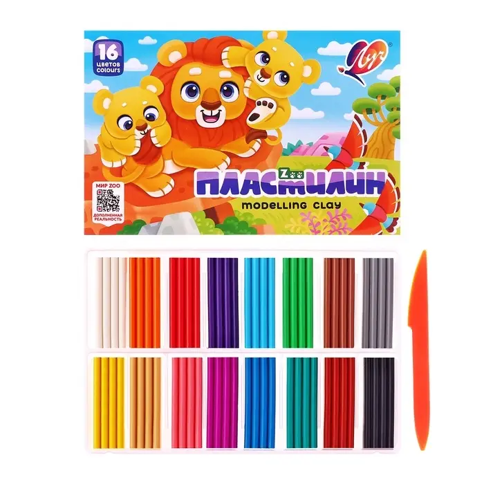 Пластилин &laquo;Луч. ZOO&raquo;, 16 цветов, 240 г