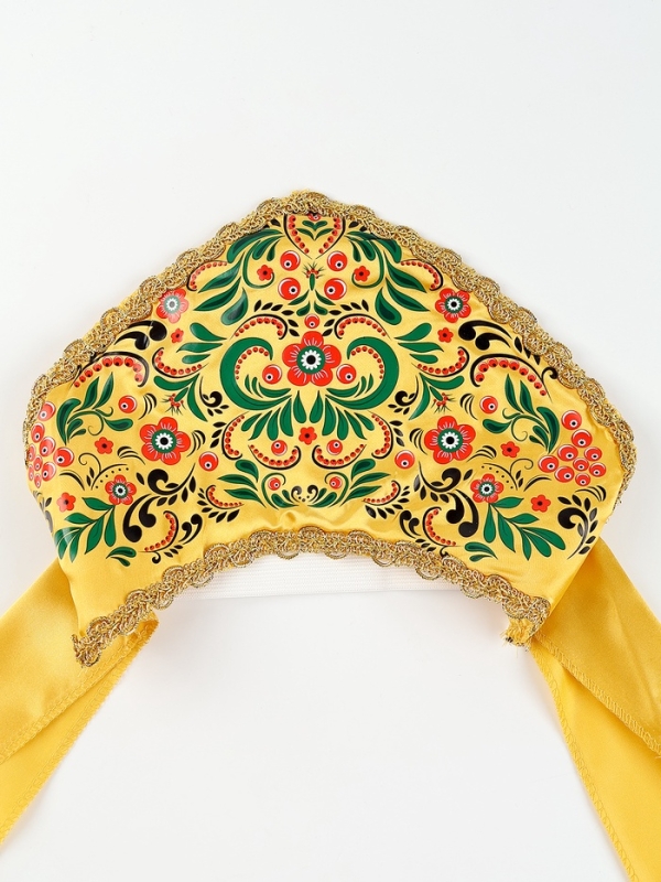 Карнавальный кокошник  Карнавальный кокошник "Русская краса", цвет золотой, р-р 54-58