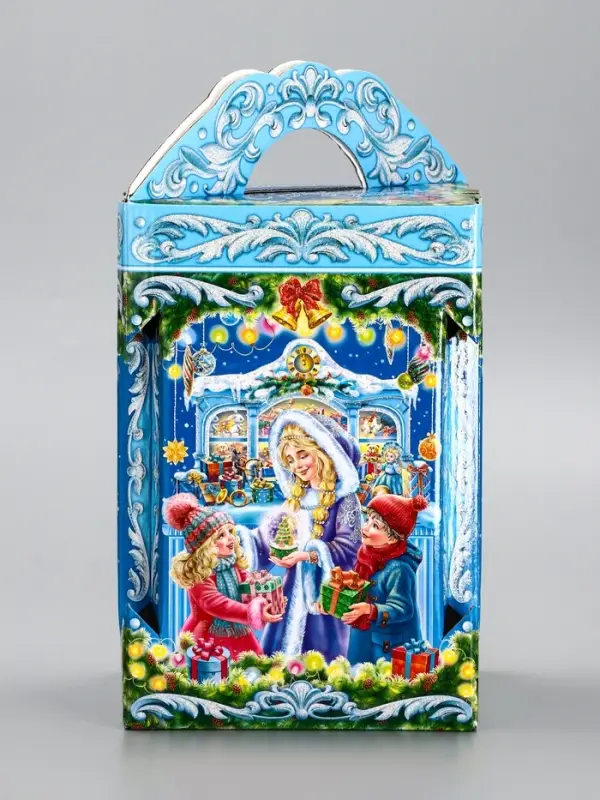 Подарочная новогодняя коробка &laquo;Новогодняя карусель&raquo; 15.8&times;15.8&times;23.5 см