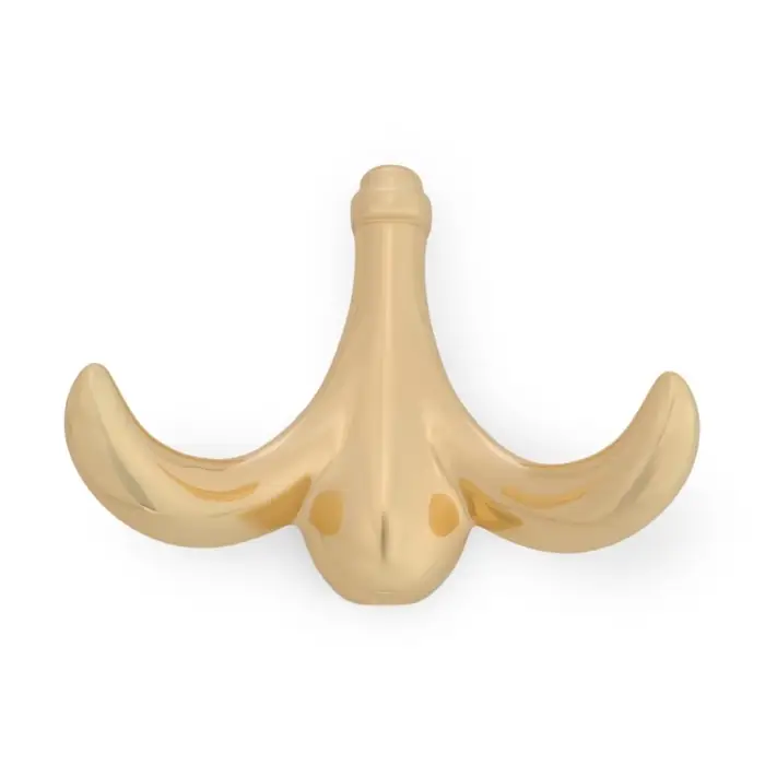 Крючок мебельный CAPPIO CLOWN, двухрожковый, цинк, цвет золото