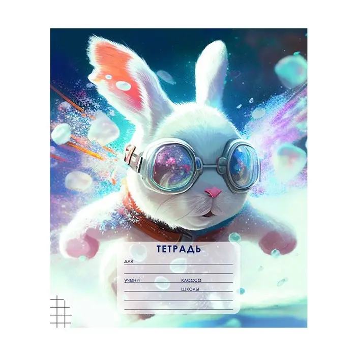 Тетрадь 12 листов в клетку Calligrata "Пушистые друзья", обложка мелованная бумага, ВД-лак, блок офсет, белизна 95%, МИКС