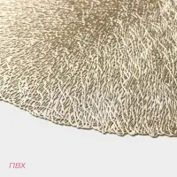 Салфетки сервировочные на стол Доляна &laquo;Соломка&raquo;, d=38 см, 4 шт., золотые