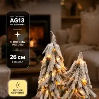 Фигура светодиодная &laquo;Снежные ели&raquo; 26&times;15 см, 20 LED, от батареек AG13&times;3, свечение тёплое белое