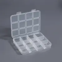 Органайзер для хранения мелочей, 12 ячеек, 11&times;8.5&times;1.5 см, прозрачный
