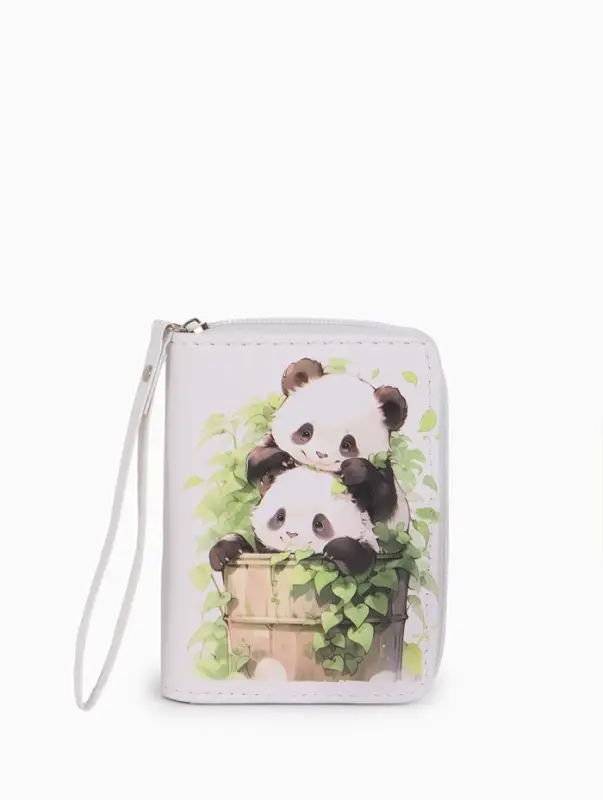 Кошелёк на молнии &laquo;Пандочки&raquo;, 12&times;1.5&times;9 см, с принтом, белый