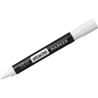 Маркер перманентный Attache, 2-3 мм, белый, кругл. наконечник, масл. основа