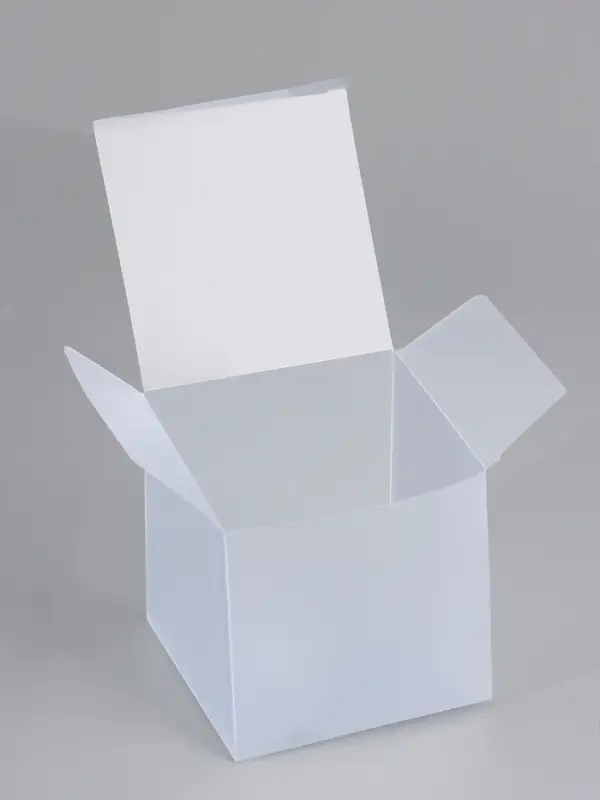 Складная прозрачная коробка из PVC, для упаковки подарков, матовая 10&times;10&times;10 см