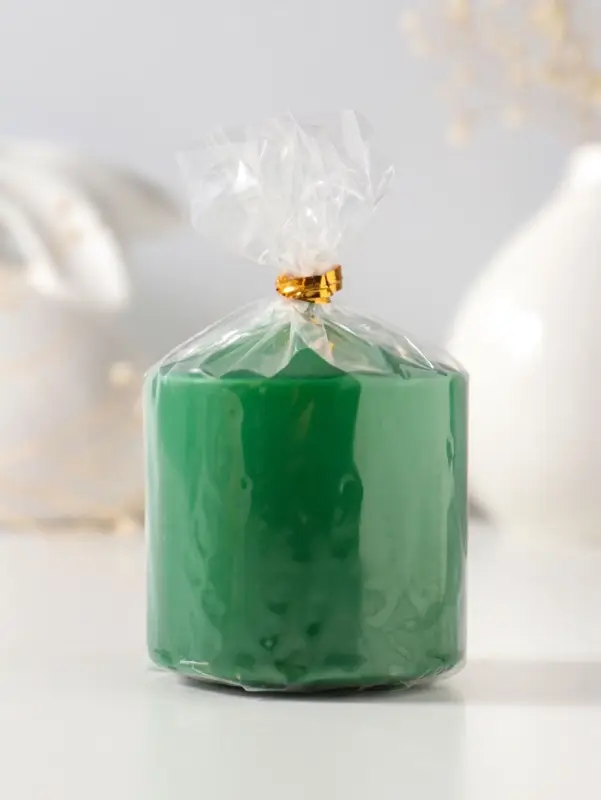 Свеча - цилиндр 6&times;6.5 см, зелёный