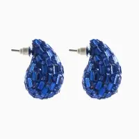 Серьги со стразами &laquo;Блеск&raquo; капля, цвет синий
