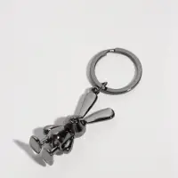 Брелок для ключей &laquo;Кролик&raquo;, чёрный хром, металл, 1.5&times;3&times;5 см